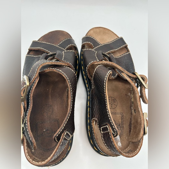 MIE Vintage Dr Martens Sandals Chunky Fisherman Platform Brown 90s Y2K 9067 RARE - Picture 11 of 14